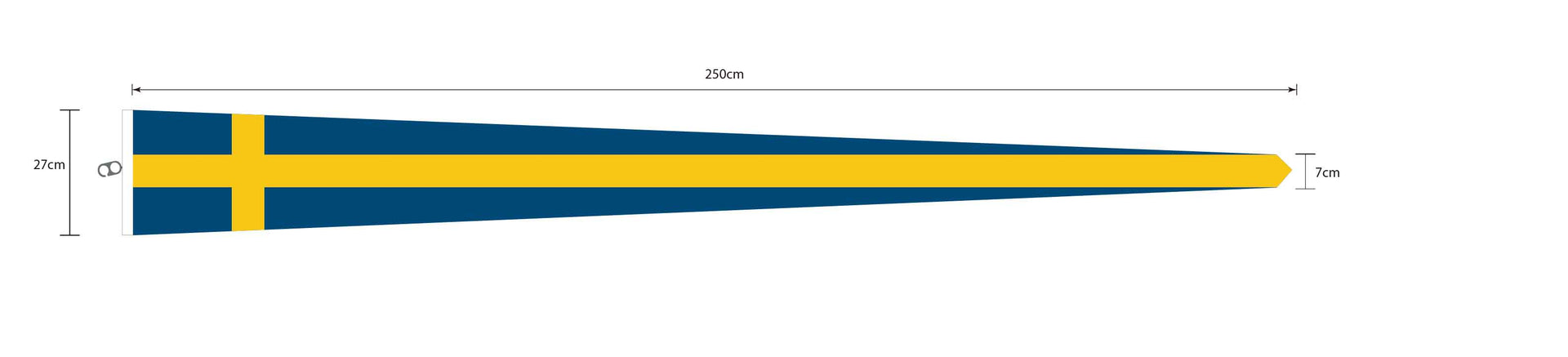 Sweden Vimpel Pennant (0.27 x 2.5 m)