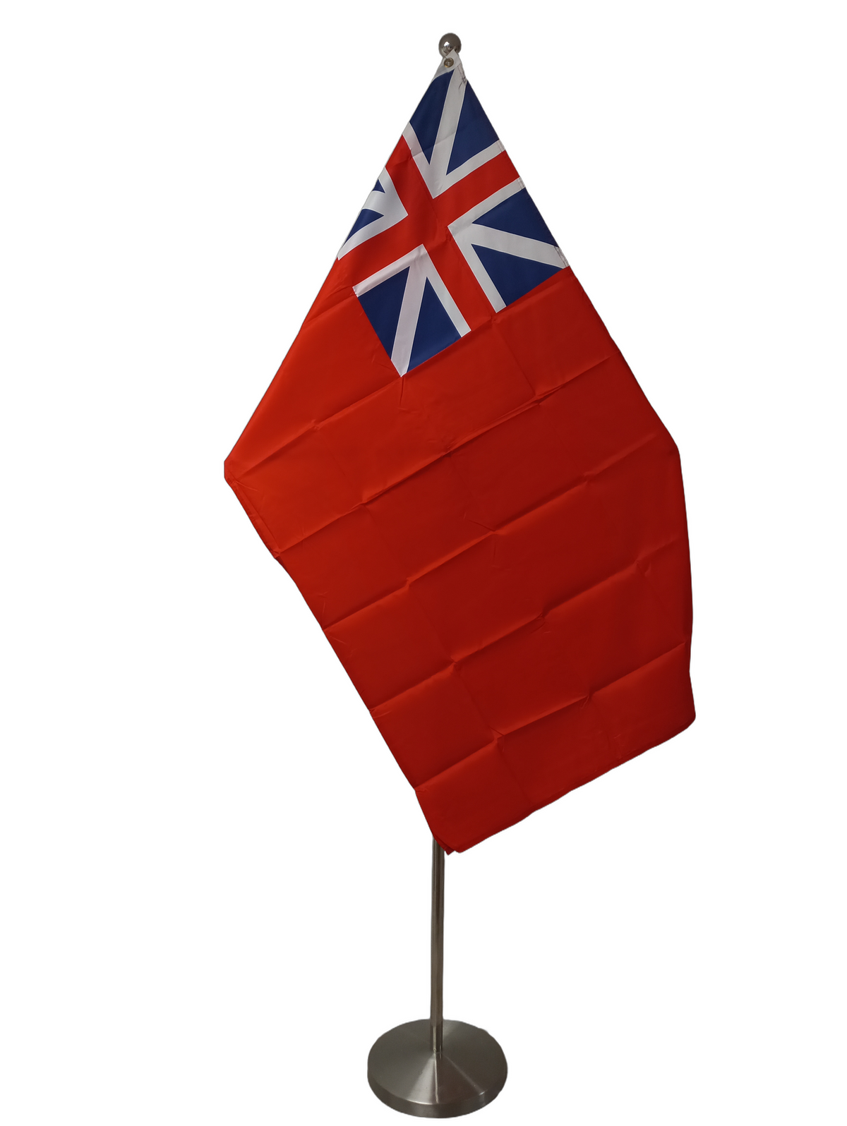 British Colonial Red Ensign, a red background flag with the union jack without the diagonal red bars in the upper left corner. On a ceremonial flag pole.