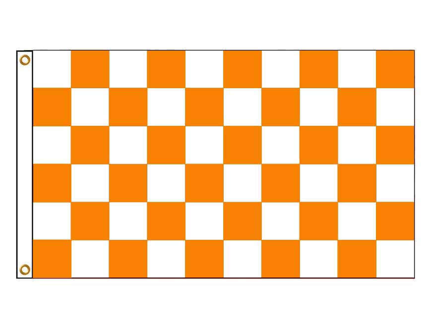Chequered - Orange & White