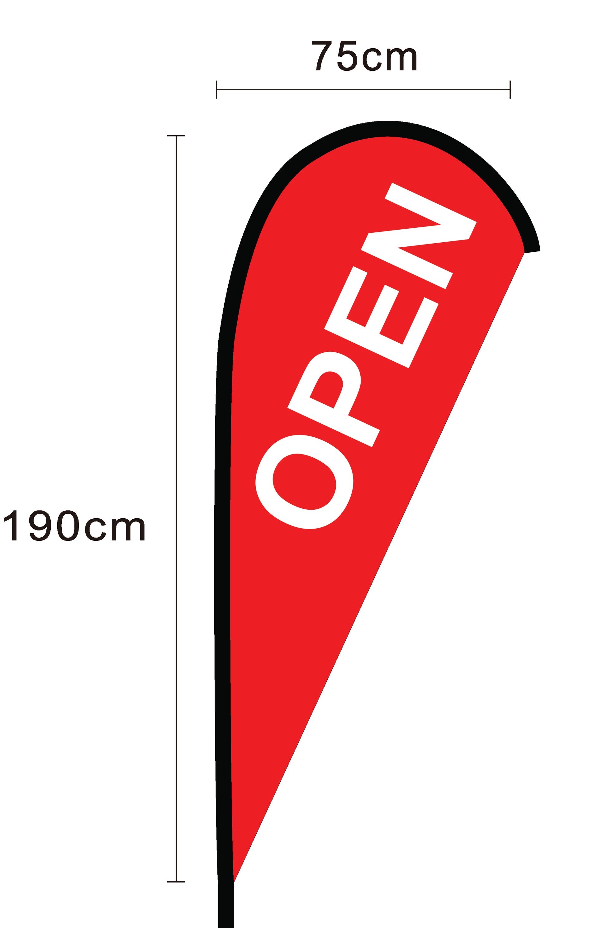 Open - 2m Teardrop Flag with Poles ONLY