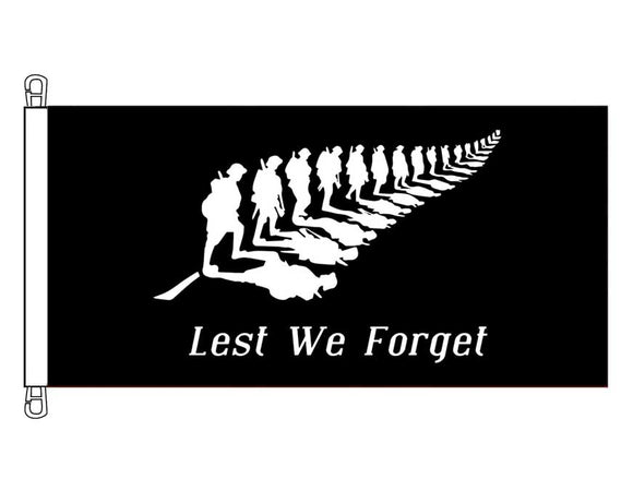 Bandiera Papavero 'Lest We Forget' 2,4x1,5m – Resistente Alle Intemperie Per Il Remembrance Day